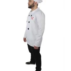 HPO Adult Unisex White Chef Costume Jacket And Toque Blanche Men's