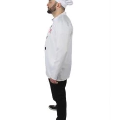 HPO Adult Unisex White Chef Costume Jacket And Toque Blanche Men's
