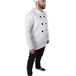 HPO Adult Unisex White Chef Costume Jacket And Toque Blanche Men's