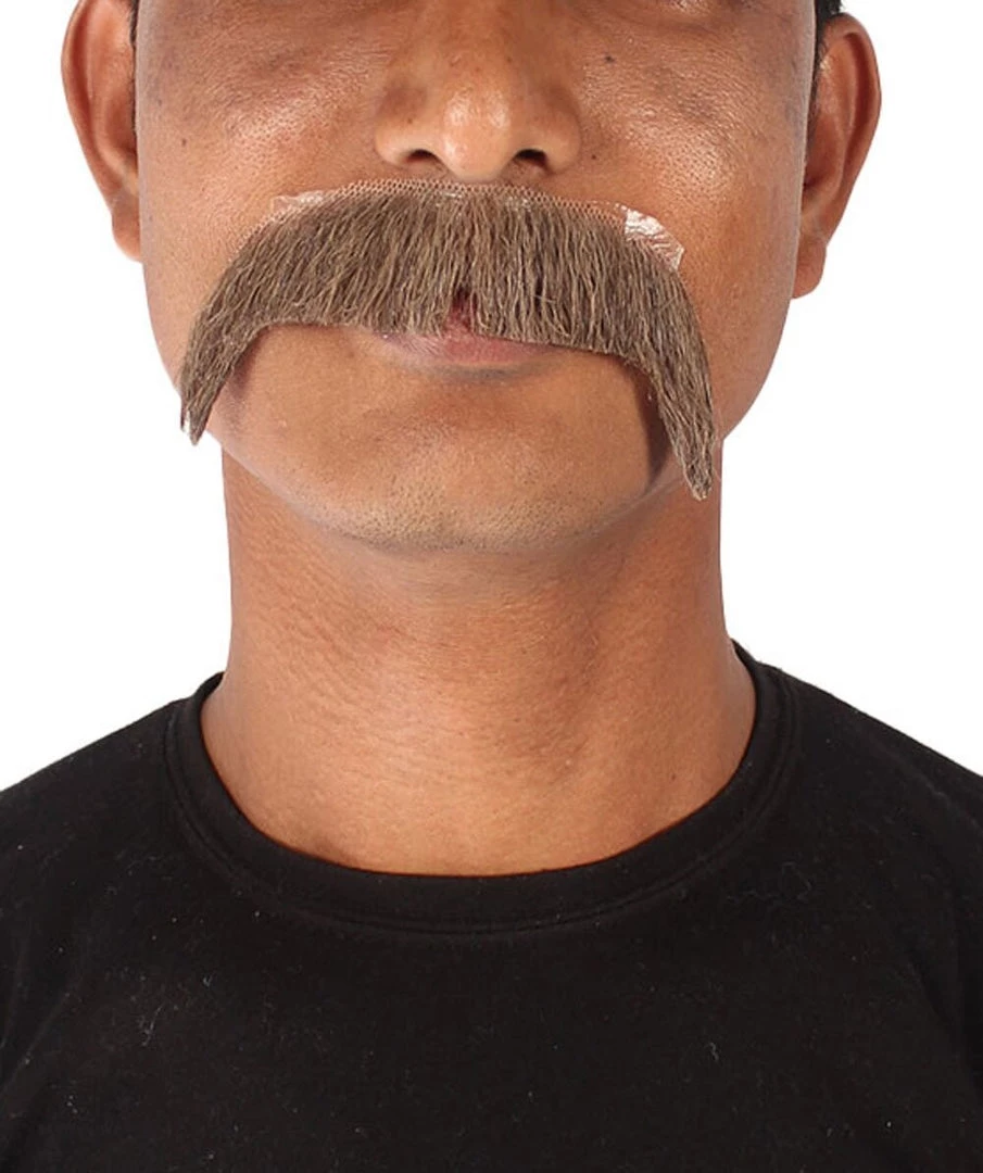 Men's Horseshoe Human Hair Mustache | Facial Hair Multiple Colors Option | HPO 16 Men's Horseshoe Human Hair Mustache | Facial Hair Multiple Colors Option | HPO