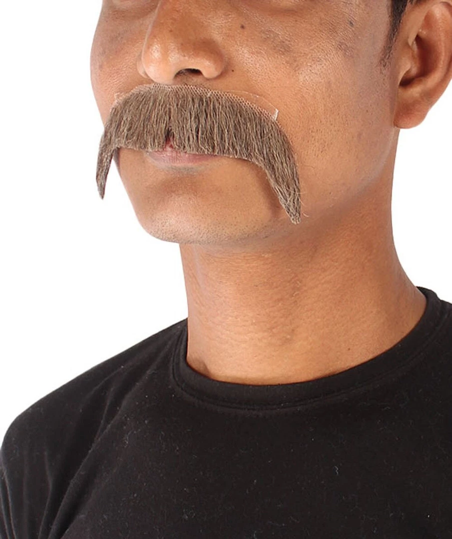 Men's Horseshoe Human Hair Mustache | Facial Hair Multiple Colors Option | HPO 17 Men's Horseshoe Human Hair Mustache | Facial Hair Multiple Colors Option | HPO