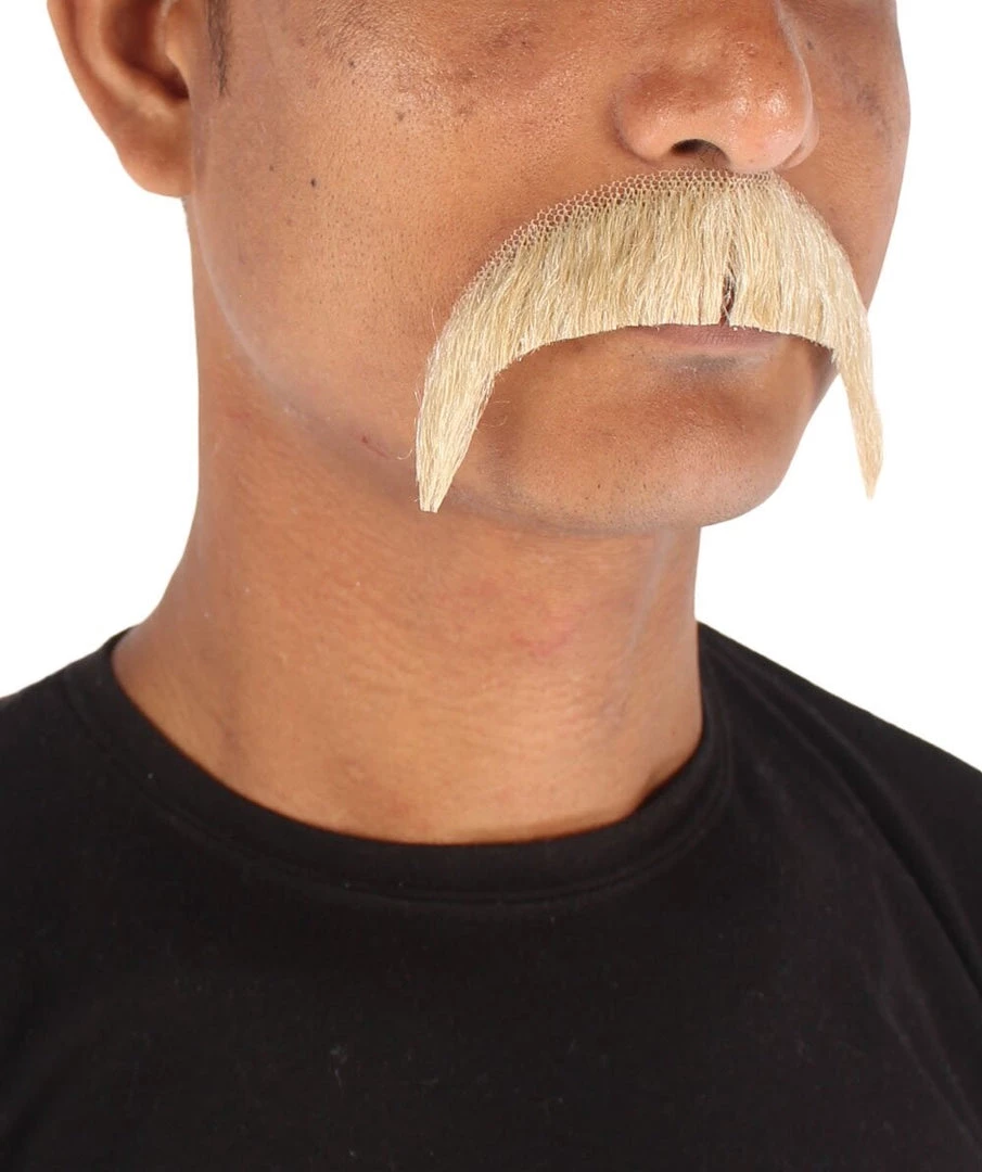 Men's Horseshoe Human Hair Mustache | Facial Hair Multiple Colors Option | HPO 21 Men's Horseshoe Human Hair Mustache | Facial Hair Multiple Colors Option | HPO