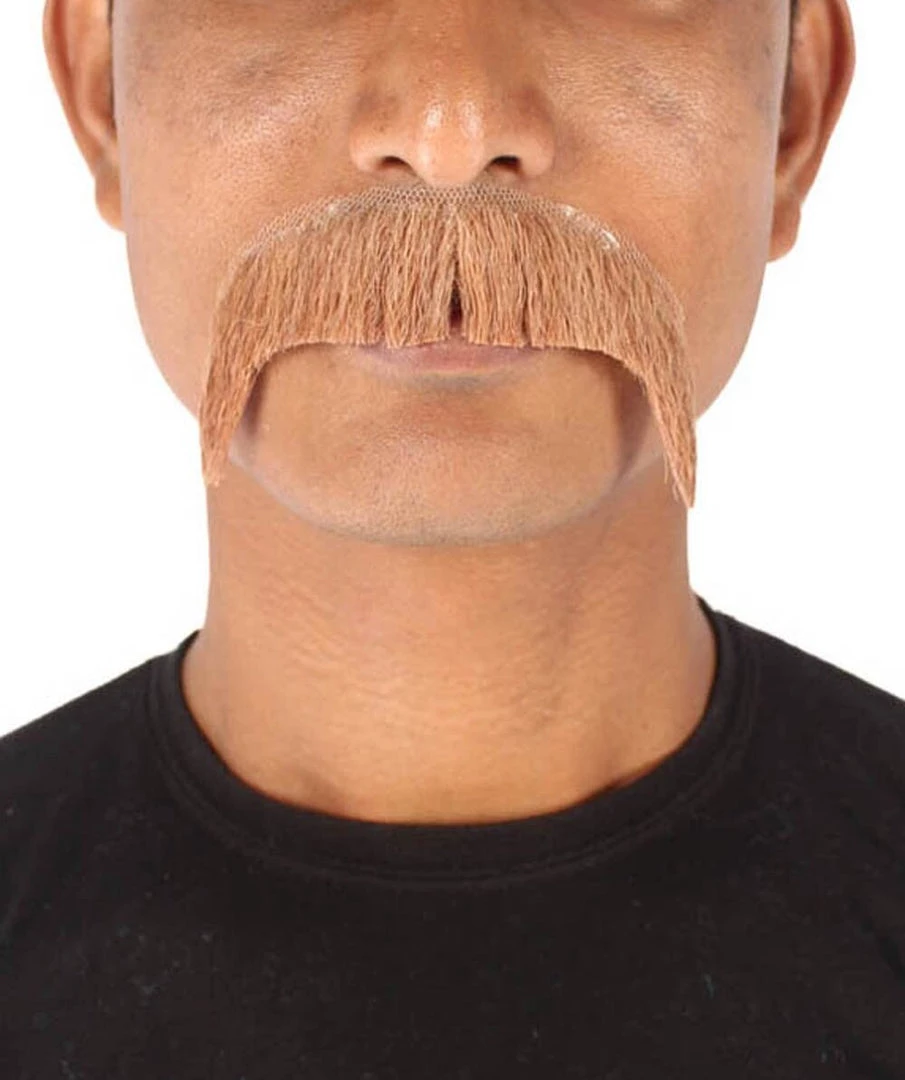Men's Horseshoe Human Hair Mustache | Facial Hair Multiple Colors Option | HPO 28 Men's Horseshoe Human Hair Mustache | Facial Hair Multiple Colors Option | HPO