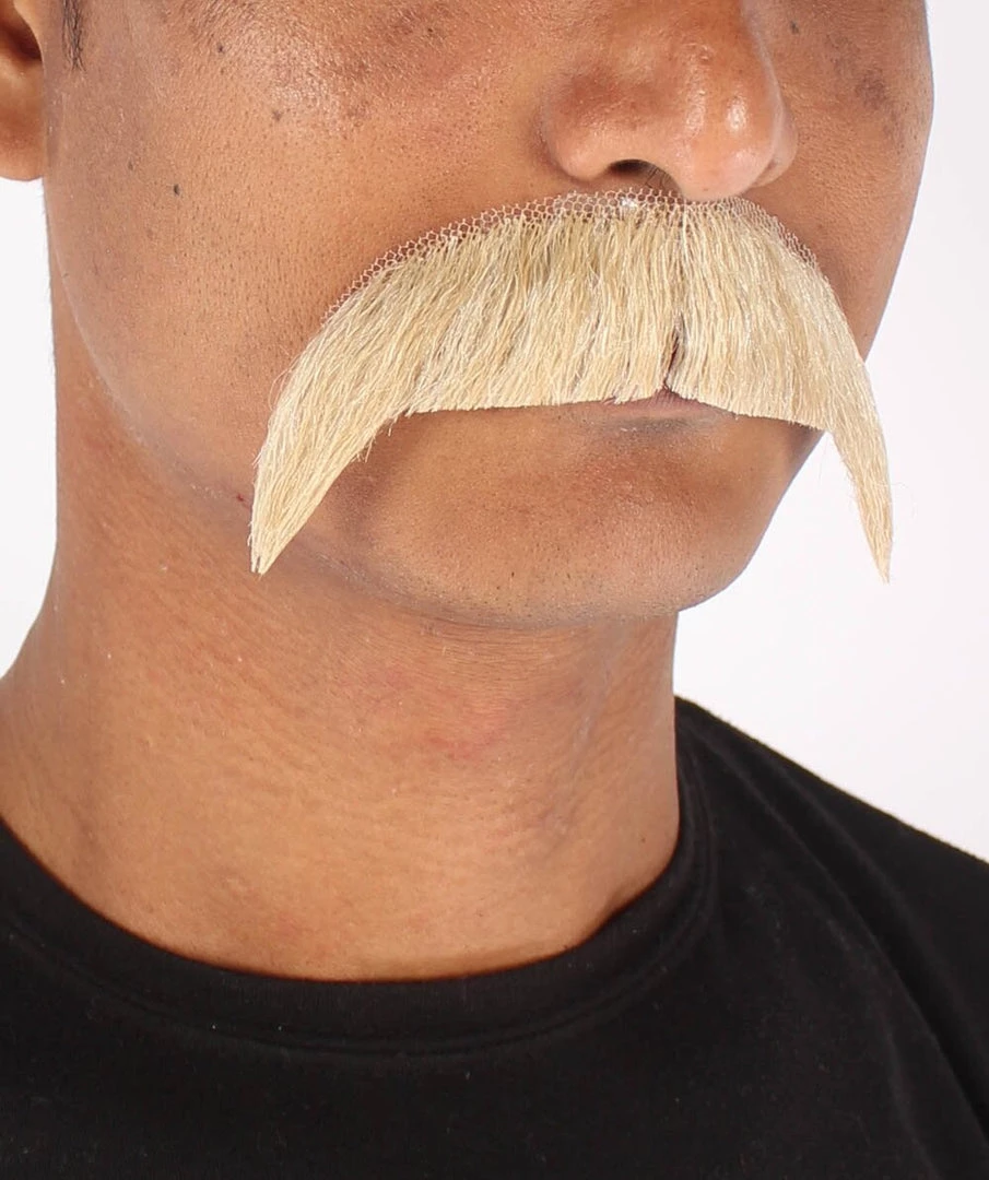 Men's Horseshoe Human Hair Mustache | Facial Hair Multiple Colors Option | HPO 5 Men's Horseshoe Human Hair Mustache | Facial Hair Multiple Colors Option | HPO