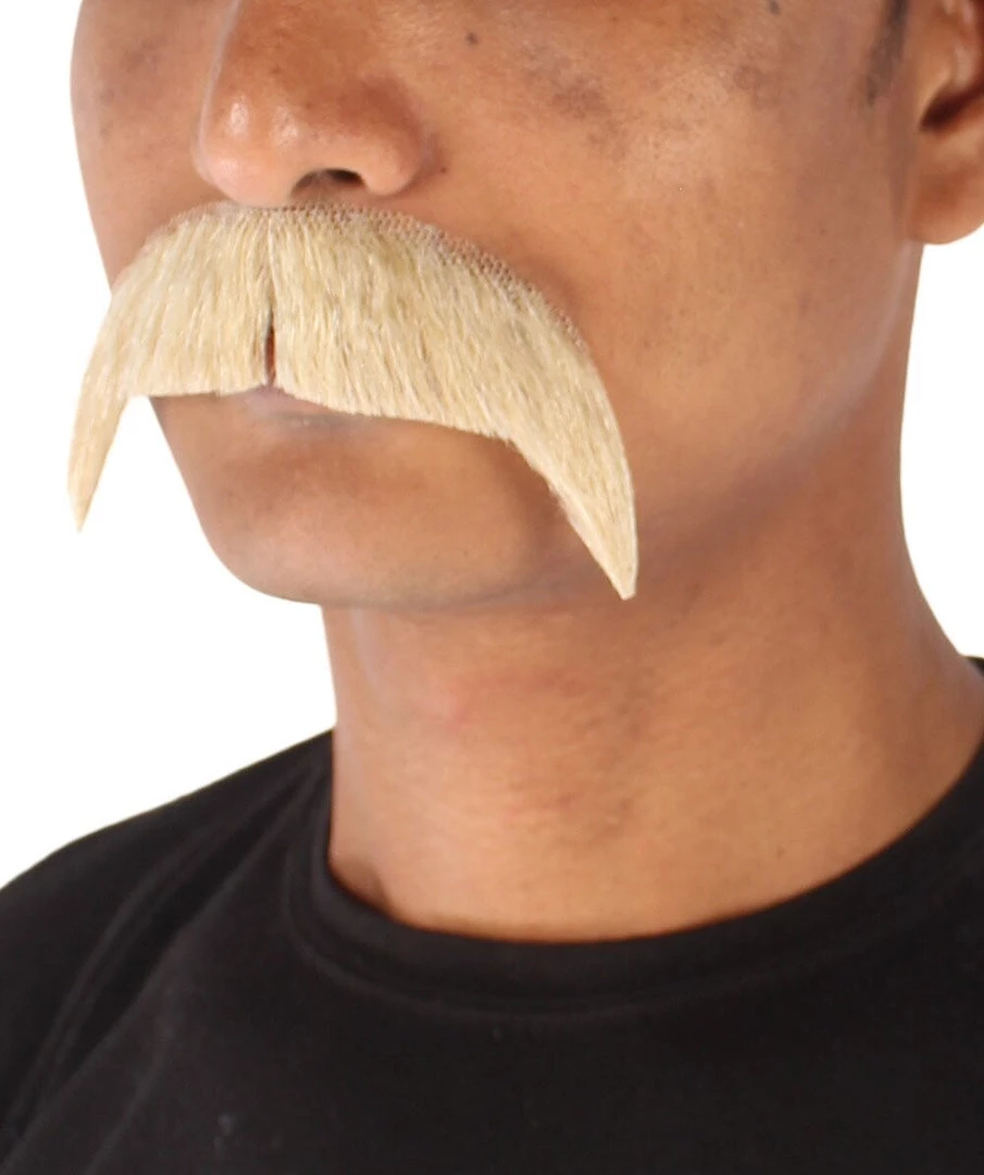 Men's Horseshoe Human Hair Mustache | Facial Hair Multiple Colors Option | HPO 6 Men's Horseshoe Human Hair Mustache | Facial Hair Multiple Colors Option | HPO