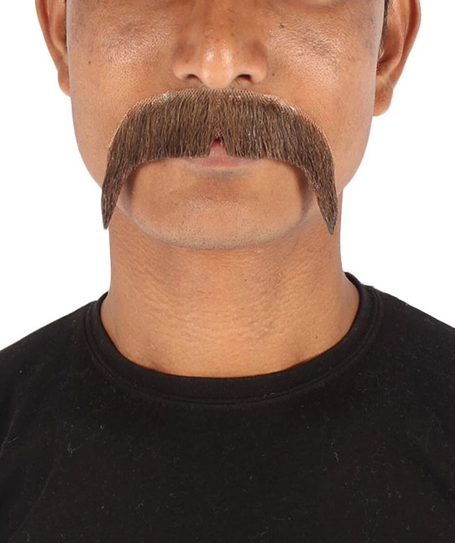 Men's Horseshoe Human Hair Mustache | Facial Hair Multiple Colors Option | HPO 7 Men's Horseshoe Human Hair Mustache | Facial Hair Multiple Colors Option | HPO