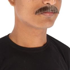 HPO Men's Human Hair Mustache Cosplay Facial Hair