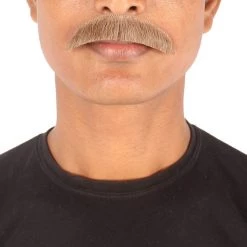 HPO Men's Human Hair Mustache Cosplay Facial Hair