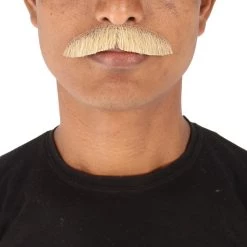 HPO Men's Human Hair Mustache Cosplay Facial Hair