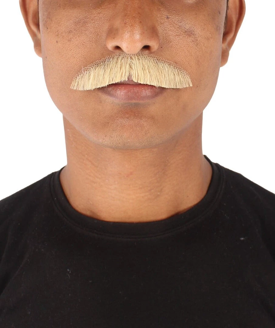 HPO Men's Human Hair Mustache Cosplay Facial Hair 1 HPO Men's Human Hair Mustache Cosplay Facial Hair