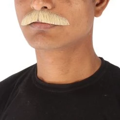 HPO Men's Human Hair Mustache Cosplay Facial Hair