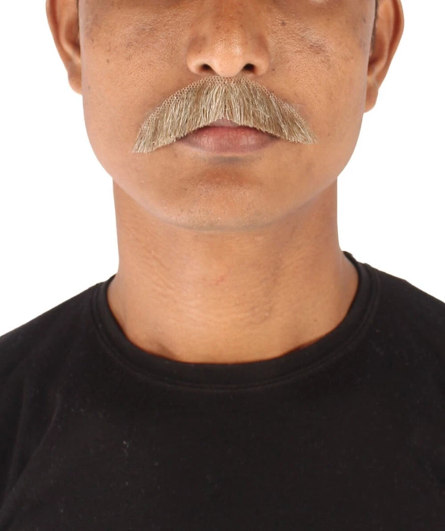 HPO Men's Human Hair Mustache Cosplay Facial Hair 4 HPO Men's Human Hair Mustache Cosplay Facial Hair
