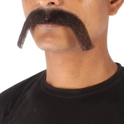 HPO Men's Human Hair Mustache Cosplay Facial Hair