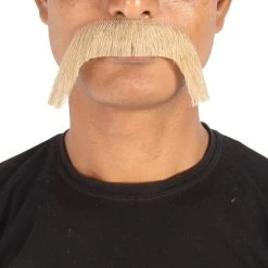 HPO Men's Human Hair Mustache Cosplay Facial Hair