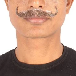 HPO Men's Human Hair Mustache Cosplay Facial Hair