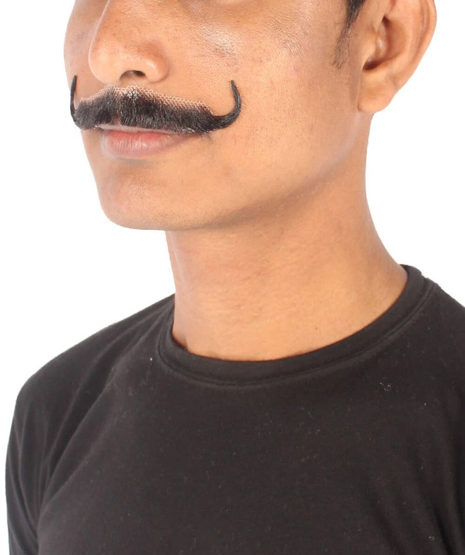 HPO Men's Human Hair Mustache Cosplay Facial Hair 11 HPO Men's Human Hair Mustache Cosplay Facial Hair