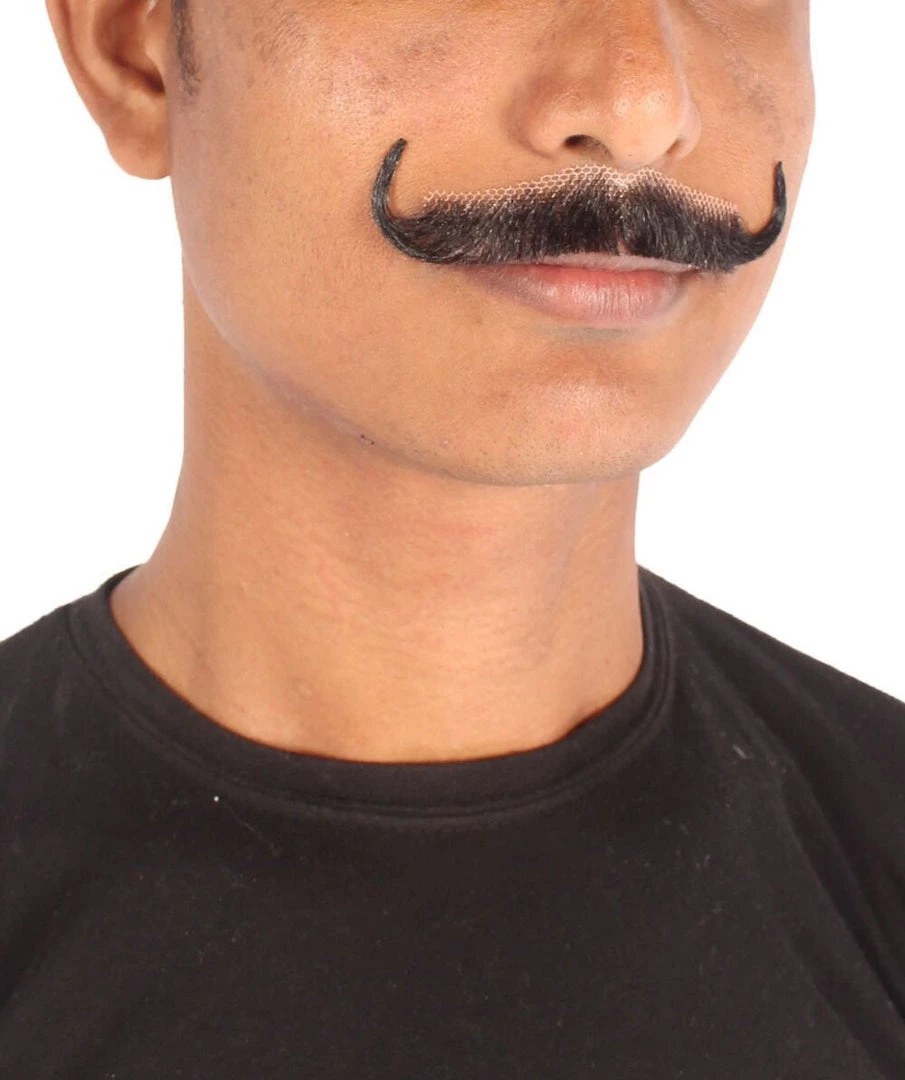 HPO Men's Human Hair Mustache Cosplay Facial Hair 12 HPO Men's Human Hair Mustache Cosplay Facial Hair