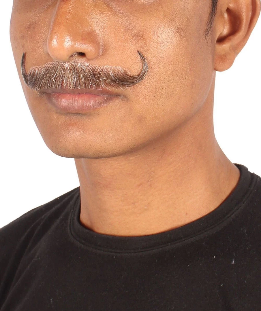 HPO Men's Human Hair Mustache Cosplay Facial Hair 2 HPO Men's Human Hair Mustache Cosplay Facial Hair