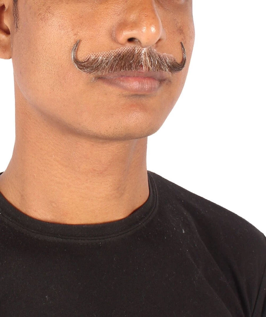HPO Men's Human Hair Mustache Cosplay Facial Hair 3 HPO Men's Human Hair Mustache Cosplay Facial Hair