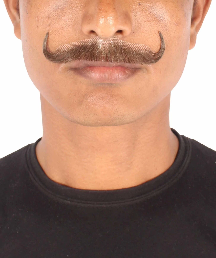 HPO Men's Human Hair Mustache Cosplay Facial Hair 4 HPO Men's Human Hair Mustache Cosplay Facial Hair