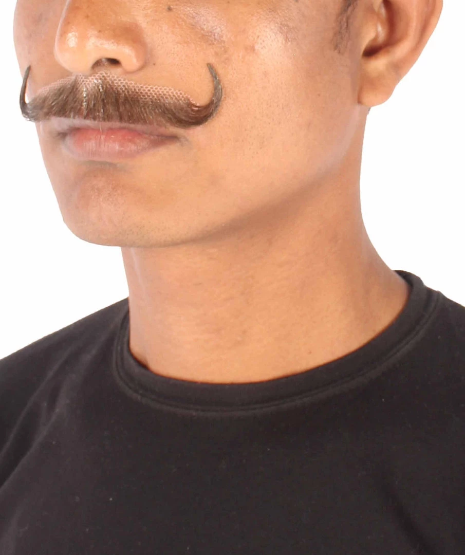 HPO Men's Human Hair Mustache Cosplay Facial Hair 5 HPO Men's Human Hair Mustache Cosplay Facial Hair
