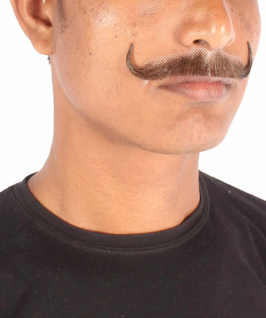 HPO Men's Human Hair Mustache Cosplay Facial Hair 6 HPO Men's Human Hair Mustache Cosplay Facial Hair