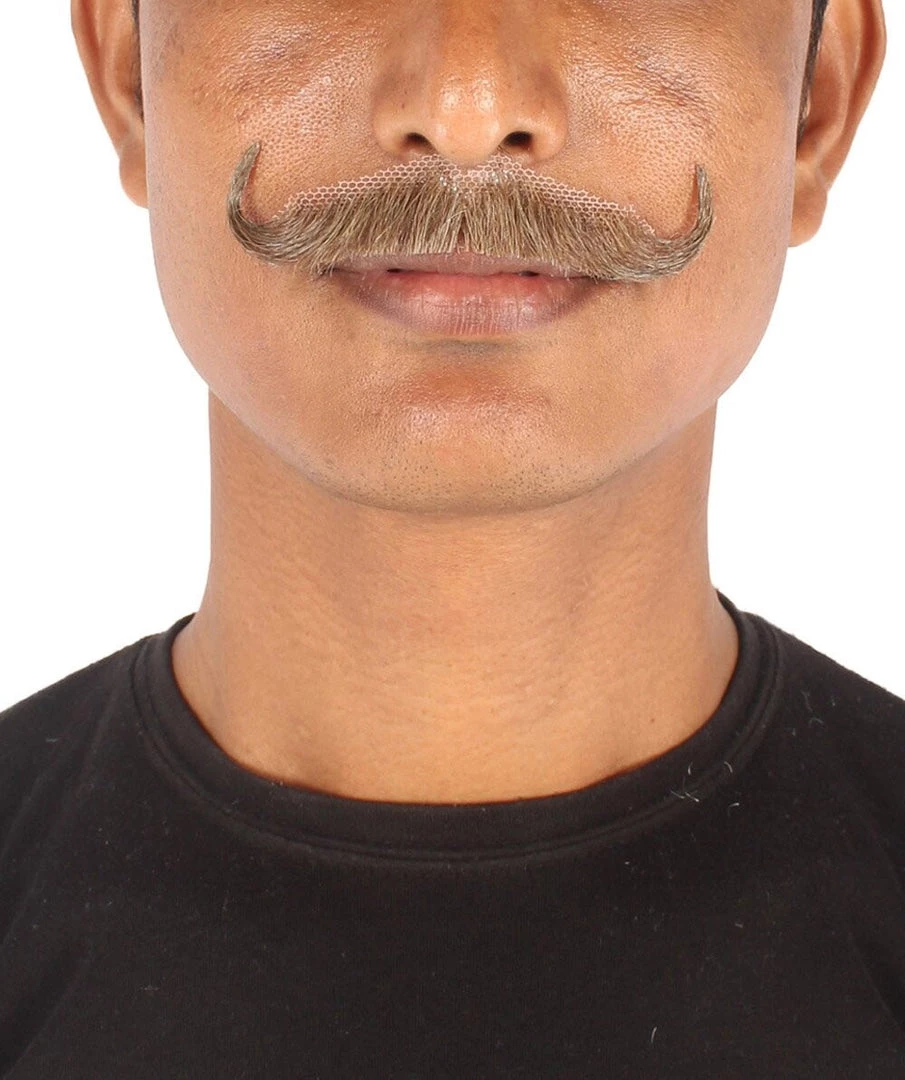 HPO Men's Human Hair Mustache Cosplay Facial Hair 7 HPO Men's Human Hair Mustache Cosplay Facial Hair