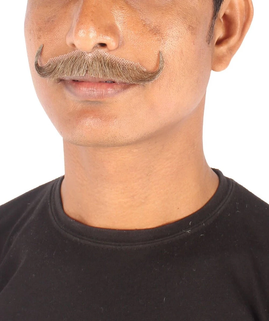 HPO Men's Human Hair Mustache Cosplay Facial Hair 8 HPO Men's Human Hair Mustache Cosplay Facial Hair