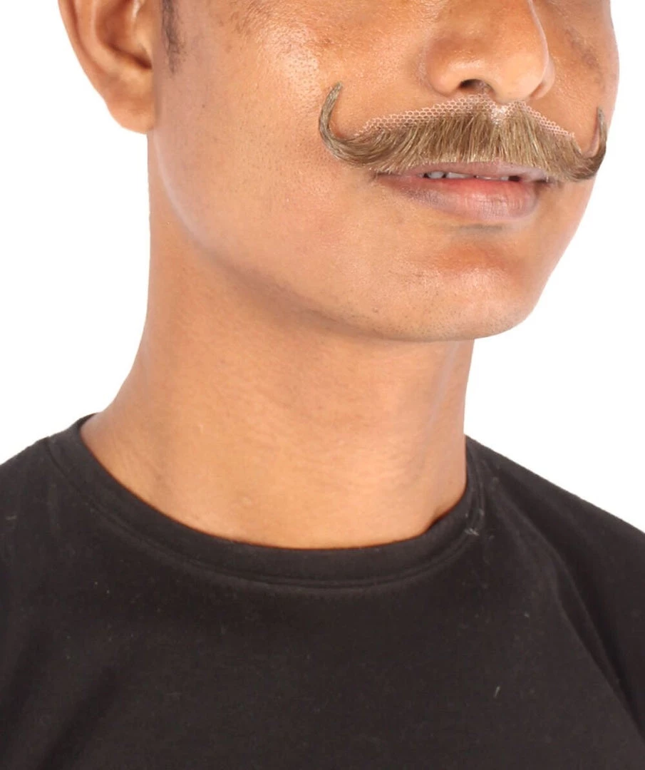HPO Men's Human Hair Mustache Cosplay Facial Hair 9 HPO Men's Human Hair Mustache Cosplay Facial Hair