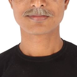 HPO Men's Human Hair Mustache Cosplay Facial Hair