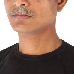 HPO Men's Human Hair Mustache Cosplay Facial Hair