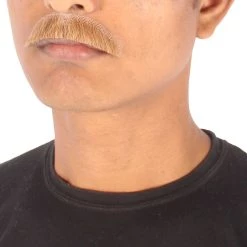 HPO Men's Human Hair Mustache Cosplay Facial Hair