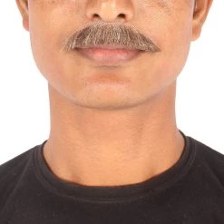 HPO Men's Human Hair Mustache Cosplay Facial Hair