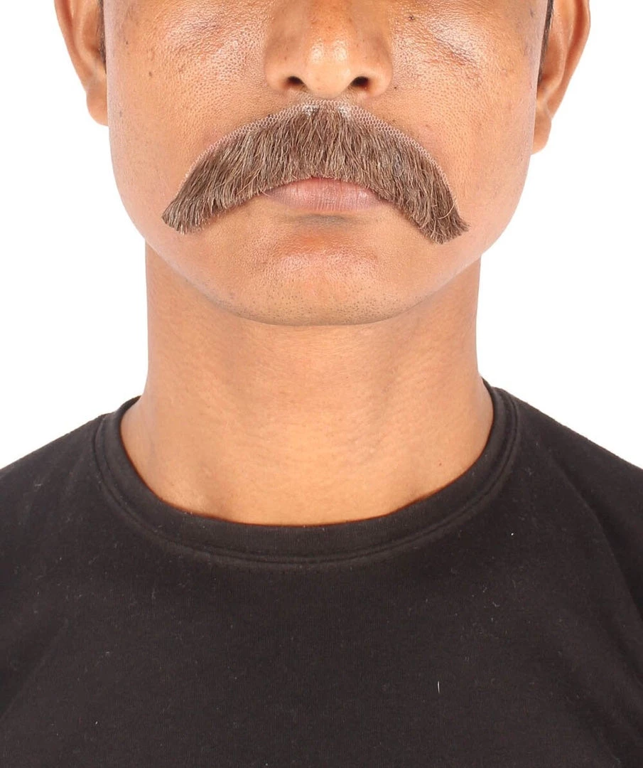 HPO Men's Borat Fake Human Hair Cowboy Mustache (Dark Black) 4 HPO Men's Borat Fake Human Hair Cowboy Mustache (Dark Black)