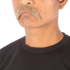 HPO Men's Borat Fake Human Hair Cowboy Mustache (Dark Black) 21 HPO Men's Borat Fake Human Hair Cowboy Mustache (Dark Black)