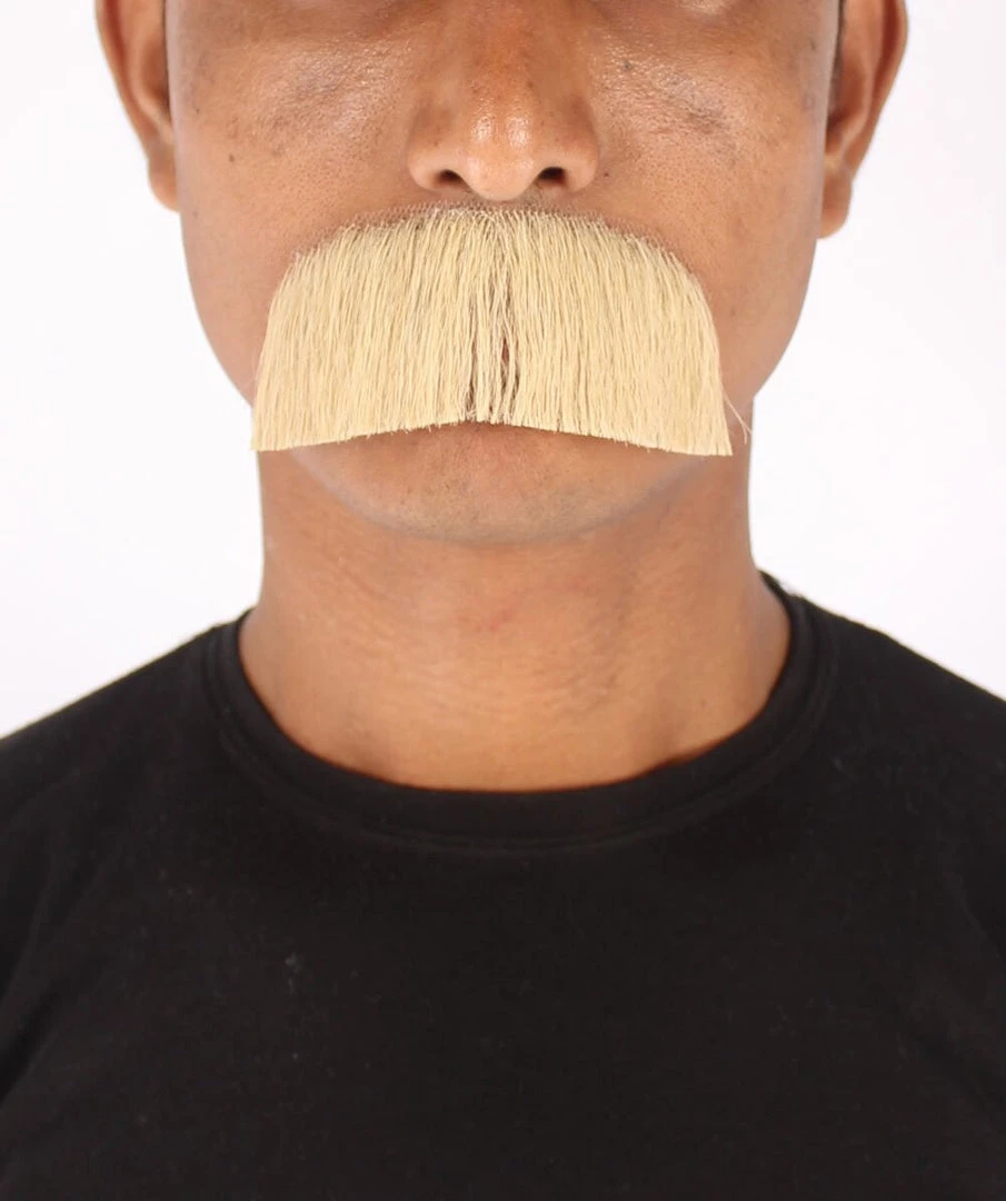 HPO Men's Human Hair Mustache Cosplay Facial Hair 1 HPO Men's Human Hair Mustache Cosplay Facial Hair