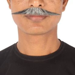 HPO Men's Human Hair Mustache Cosplay Facial Hair