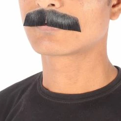 HPO Adult Men's Fake Lampshade Mustache (Natural Black)