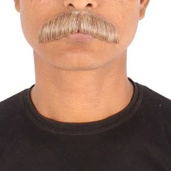 HPO Adult Men's Fake Lampshade Mustache (Natural Black)