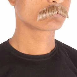 HPO Adult Men's Fake Lampshade Mustache (Natural Black)