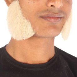 HPO Adult Men's Fake Mutton Chops Side Burns (White)