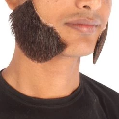 HPO Adult Men's Fake Mutton Chops Side Burns (White)