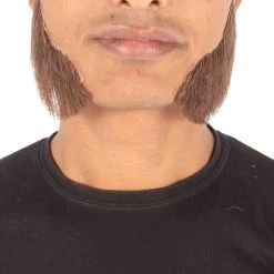 HPO Adult Men's Fake Mutton Chops Side Burns (White)