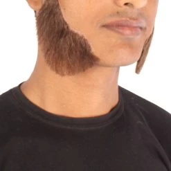 HPO Adult Men's Fake Mutton Chops Side Burns (White)