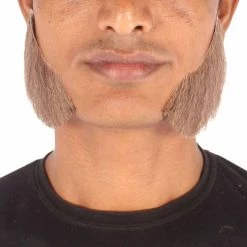 HPO Adult Men's Fake Mutton Chops Side Burns (White)