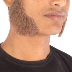 HPO Adult Men's Fake Mutton Chops Side Burns (White)