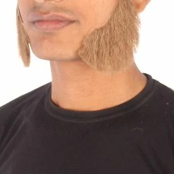 HPO Adult Men's Fake Mutton Chops Side Burns (White)