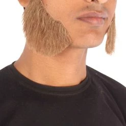 HPO Adult Men's Fake Mutton Chops Side Burns (White)