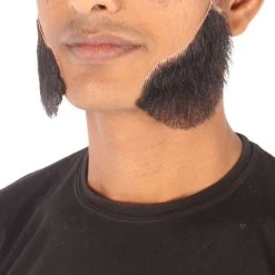 HPO Adult Men's Fake Mutton Chops Side Burns (White)