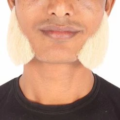 HPO Adult Men's Fake Mutton Chops Side Burns (White)